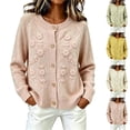 thumbnail image 1 of NSLGXD Womens Embroidered Knit Cardigan Sweaters Plus Size Crewneck Button Down Floral Cardigans Jackets, 1 of 6