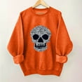 thumbnail image 1 of NSLGXD Womens Halloween Crewneck Sweatshirts Cute Skull Long Sleeve Pullover Tops Casual Lightweight Shirts, 1 of 4