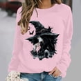 thumbnail image 1 of NSLGXD Womens Halloween Sweatshirts Plus Size Witch Graphic Pullovers Trendy Work Round Neck Long Sleeve Shirt Tops Halloween Costumes S-2XL, 1 of 6