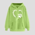 thumbnail image 1 of NSLGXD Womens Heart Print Hoodies Drawstring Long Sleeve Sweatshirts Cute Paw Print Oversized Graphic Tops with Kangaroo pocket, 1 of 5