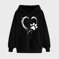 thumbnail image 1 of NSLGXD Womens Heart Print Hoodies Drawstring Long Sleeve Sweatshirts Cute Paw Print Oversized Graphic Tops with Kangaroo pocket, 1 of 5