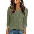 thumbnail image 1 of NSLGXD Womens Henley Sweaters Fall Ribbed Knit Sweater V Neck Button Pullovers Long Sleeve Tops Lightweight Business Shirts, 1 of 6