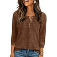 thumbnail image 1 of NSLGXD Womens Henley Sweaters Fall Ribbed Knit Sweater V Neck Button Pullovers Long Sleeve Tops Lightweight Business Shirts, 1 of 6