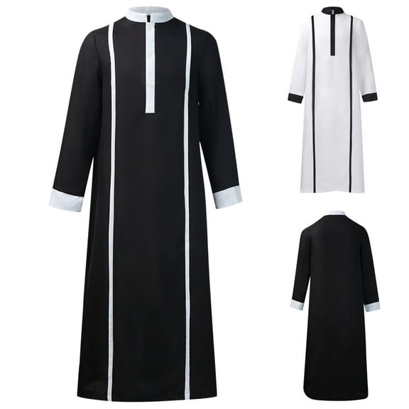 NSLGXD Womens Robes Medieval Clergy Church Priest Robe Adult Pastor Minister Coat Long Sleeve Button Long Robes