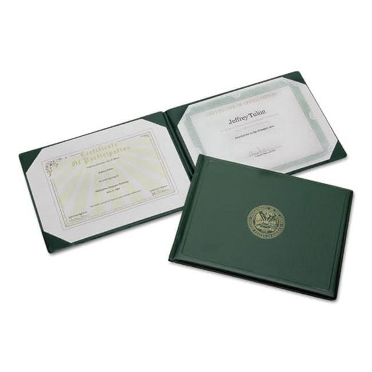 NSN 8.5 x 11 in. Army Seal Award Certificate Holder Green & Gold
