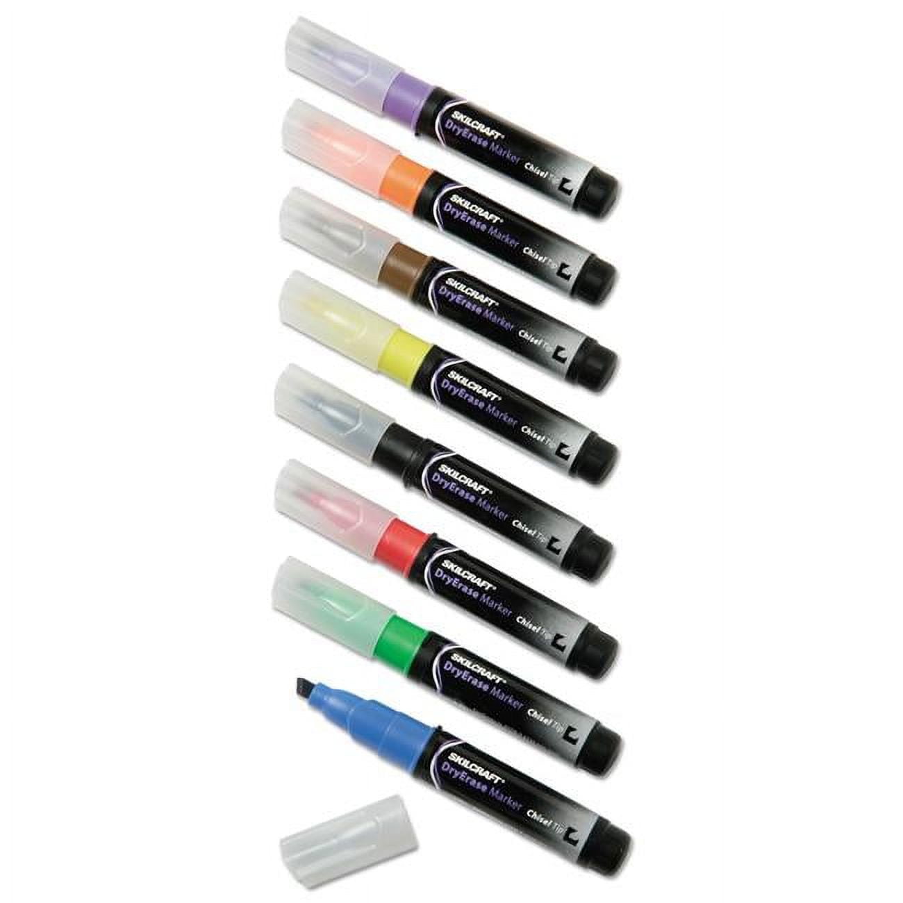 NSN1863605 Dry Erase Markers & Chisel Tip Assorted Pack of 8