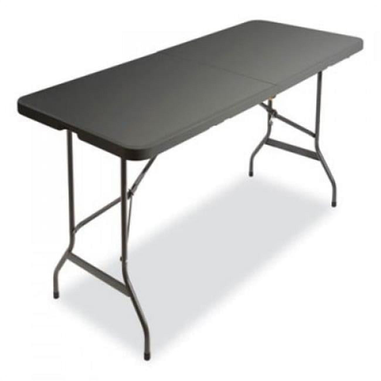 NSN7025670 BiFold Rectangular Folding Table Charcoal Gray