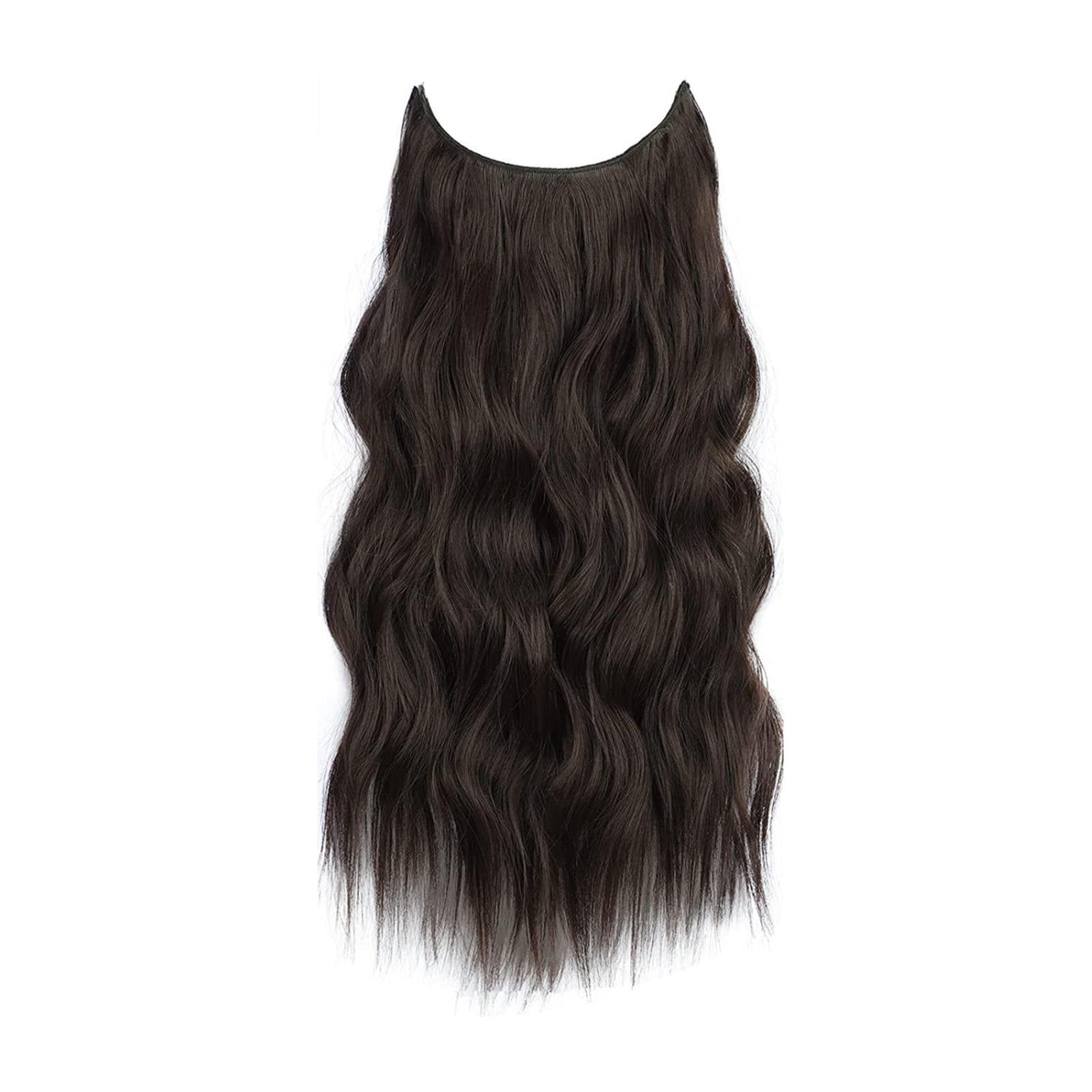NSQFKALL wig,20 Inch Wavy Curly Full Head Clip In On Double Weft Hair