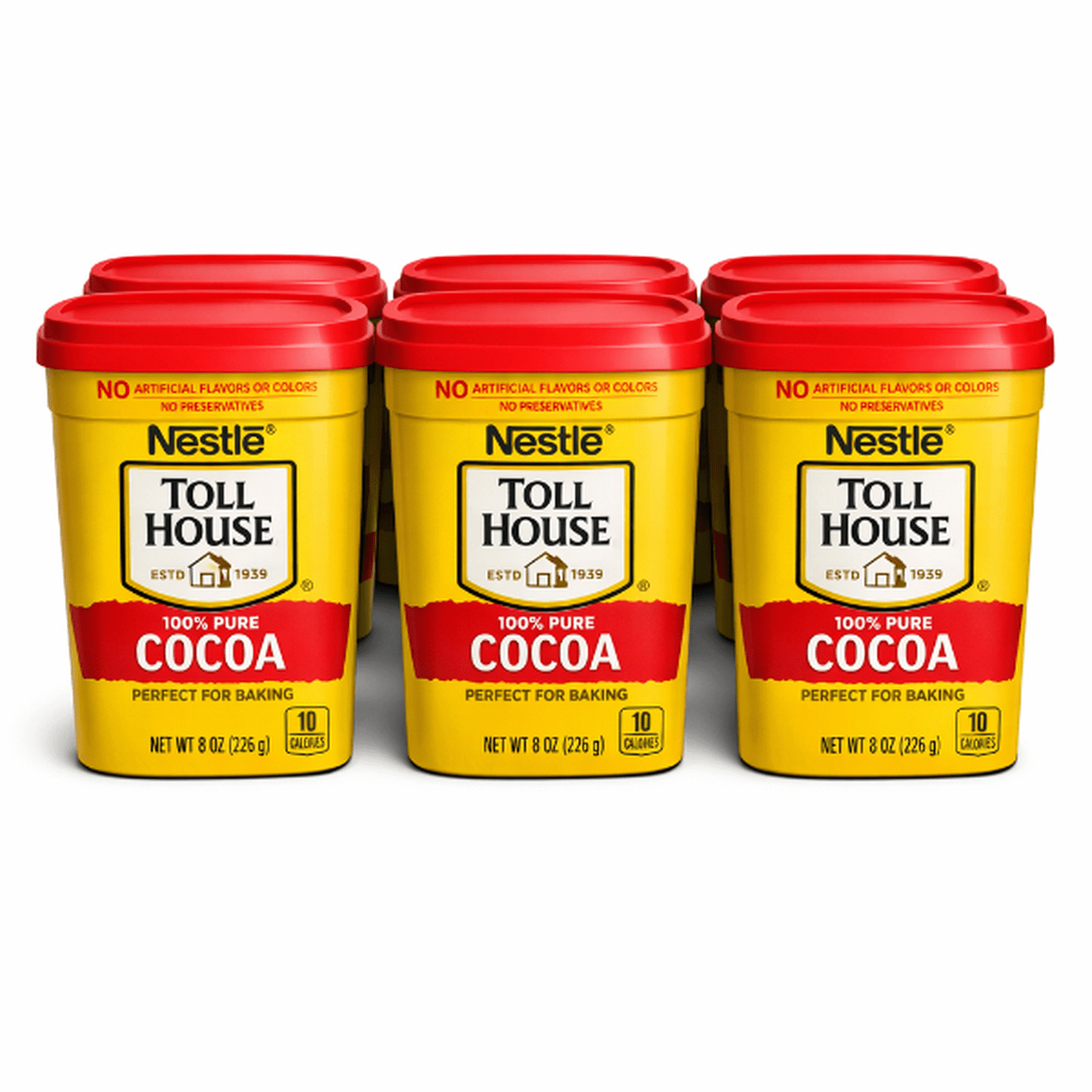 (6 pack) Nestle Toll House 100% Pure Cocoa, Deep Chocolate Flavor Powder, for Baking, 8 oz Box