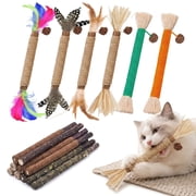 NSWXZDS 12 Pack Silvervine Catnip Chew Sticks - Interactive Cat Toys for Indoor Kittens, Natural Dental Care & Teeth Cleaning Kitty Chew Toys, Cat Gift for Kitten Birthday