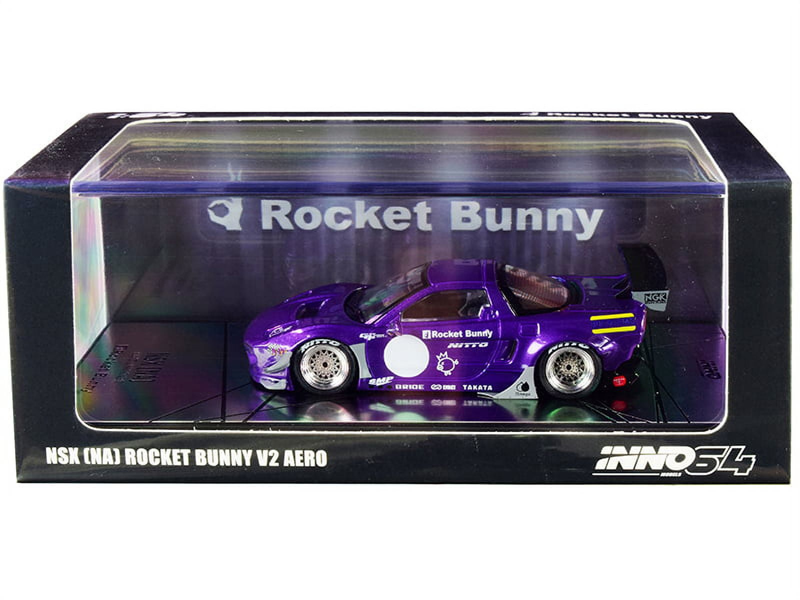 NSX GT3 RHD Right Hand Drive #202 EVA RT Test Type 01 Purple with Graphics  1/64 Diecast Model Car Pop Race PR640034