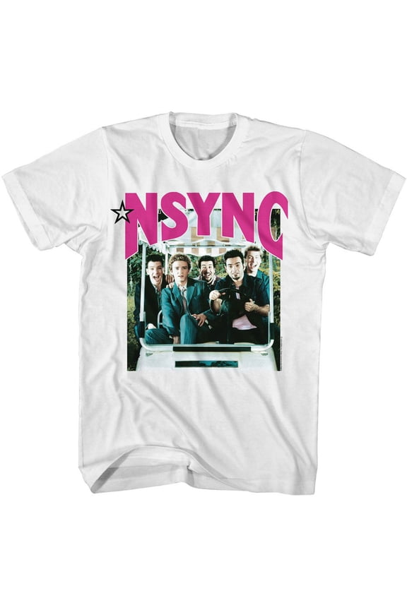 NSYNC - 2000 Live In Concert - White Front Print Short Sleeve Adult T-Shirt