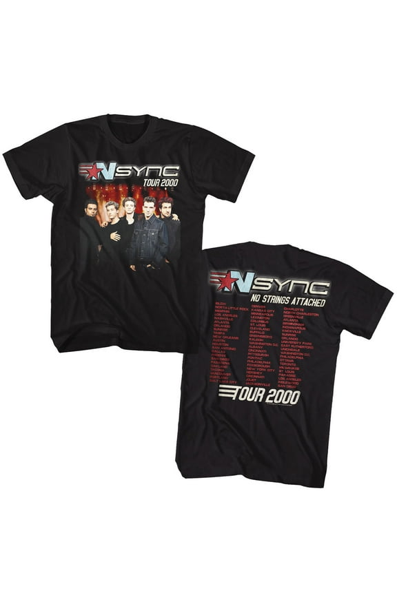 NSYNC 2000 Tour Black Adult T-Shirt
