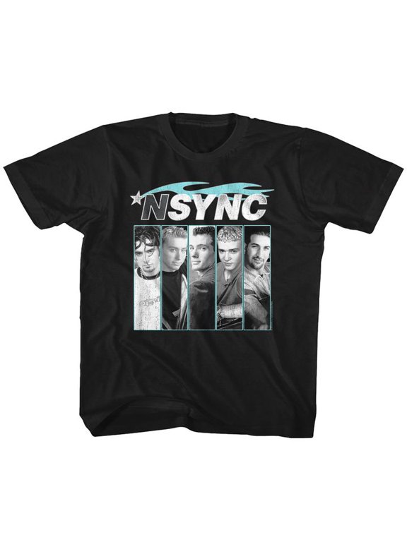 NSYNC Blue Flame Black Youth T-Shirt L (14-16)