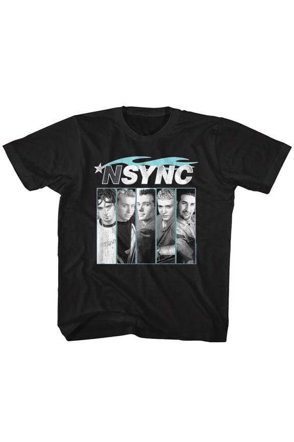NSYNC Blue Flame Black Youth T-Shirt