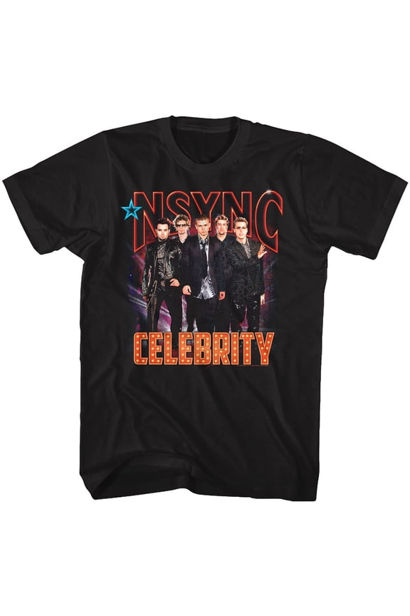 NSYNC Celebrity Black Adult T-Shirt