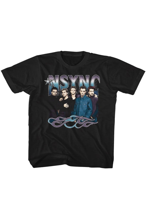 NSYNC Cool Tones and Flames Black Toddler T-Shirt