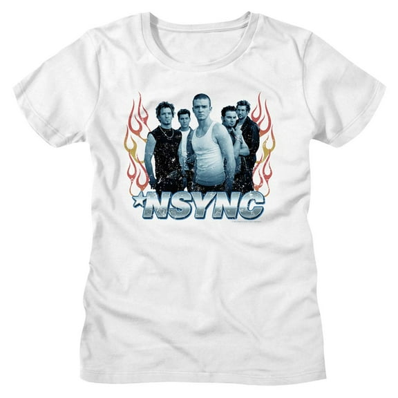NSYNC Flames White Women's T-Shirt