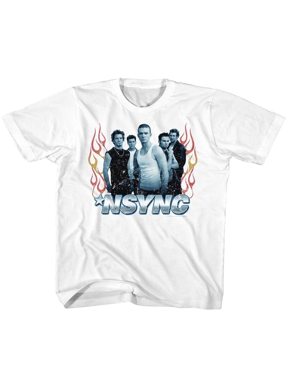 NSYNC Flames White Youth T-Shirt