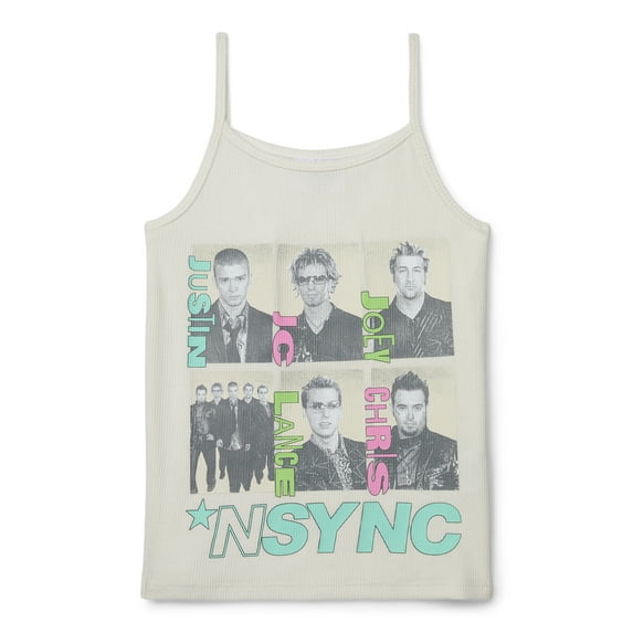 NSYNC Girls' Graphic Tank Top Vivid White, Sizes 4-16
