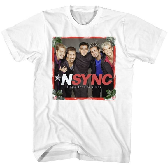 NSYNC Home For Christmas White Adult T-Shirt