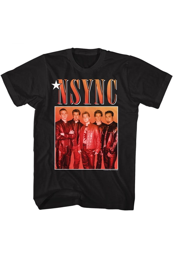 NSYNC NSYNC Gradient Box Black Adult T-Shirt