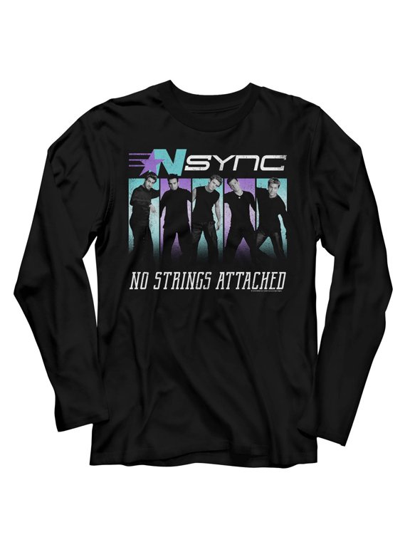 NSYNC No Strings Black Adult Long Sleeve T-Shirt