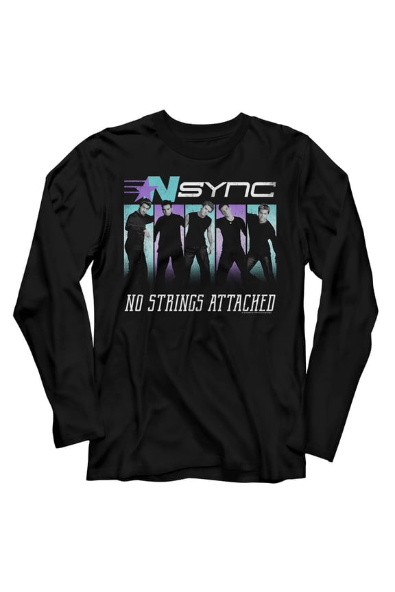 NSYNC No Strings Black Adult Long Sleeve T-Shirt