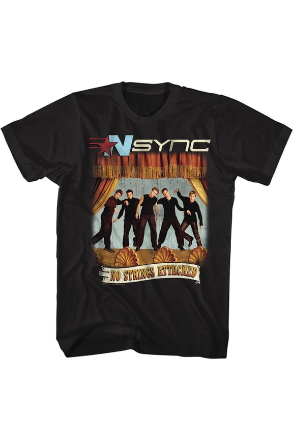 NSYNC No Strings No Words Black Adult T-Shirt 2Xlt