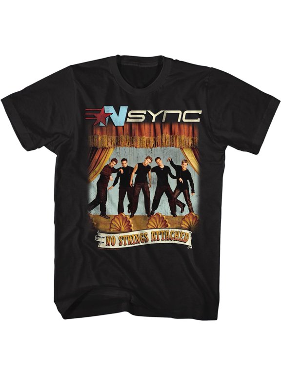 NSYNC No Strings No Words Black Adult T-Shirt