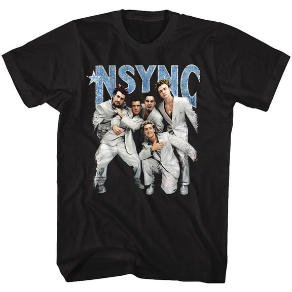 NSYNC Strike A Pose Black Adult T-Shirt