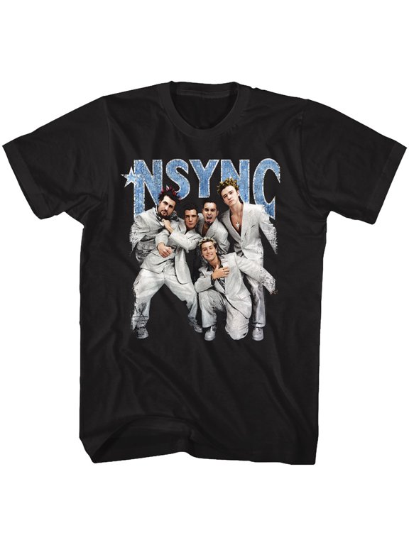 NSYNC Strike A Pose Black Adult T-Shirt