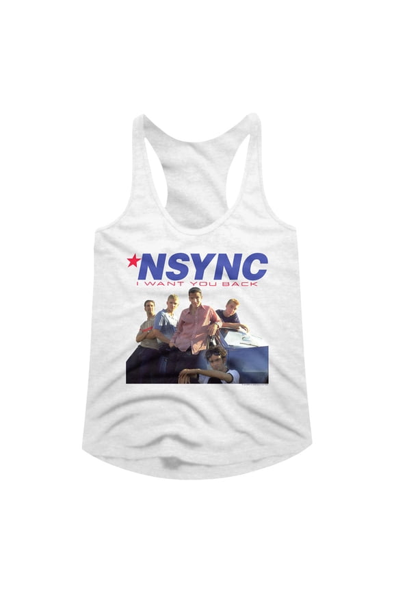 NSYNC Want You Back White Women's Racerback Tank Top