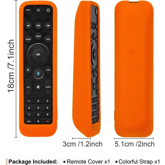 NSZDKBDT-7.1 Inch Protective Remote Cover Case for Verizon FiOS TV One Voice Remote Control 2019 - MG3-R32140B VRC4100 BLE Anti-Slip Silicone Skin Sleeve with Lanyard (Orange)