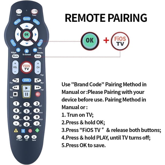 NSZDKBDT-Backlight Replacement for Verizon Fios VZ P265v4 P265v5 RC TV STB Remote Control, Compatible with RC1445302/00B, SD, HD and DVR Boxes