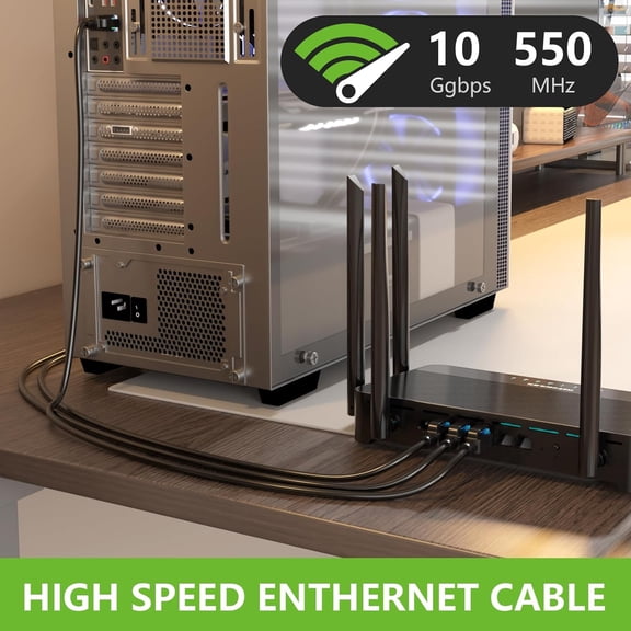 NSZDKBDT-Cat6 Ethernet Cable 75FT, Outdoor Direct Burial Cat 6 Cable 24AWG High Speed Up to 10Gbps, 550MHz LLDPE (PE) UV-Resistant Waterproof RJ45 Network Internet Cable with 60 Ties for Router, Blac