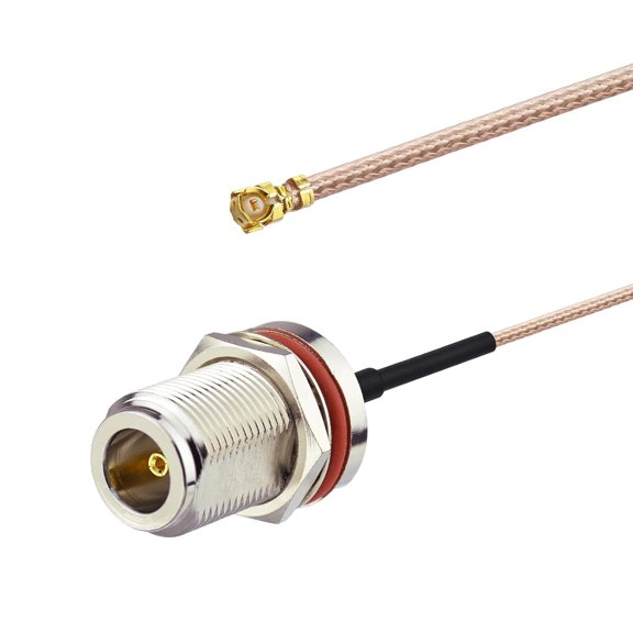 NSZDKBDT-Female to N Type Female Bulkhead Mount Pigtail Cable 8inch Low Loss RG178 Coaxial Jumper(2Pcs) for RF Applications,Base Stations,PCI WiFi Card,Wireless Router,Gateway etc