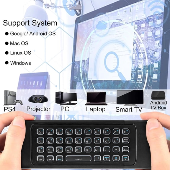NSZDKBDT-MX3 Air Mouse Voice Remote Control, 2.4G Multifunctional Blacklight Mini Wireless Keyboard Air Mouse Remote for Android Smart TV Box, 3-Gyro&Gsensor, Projector HTPC Mini PC, PS3/4 Xbox 360