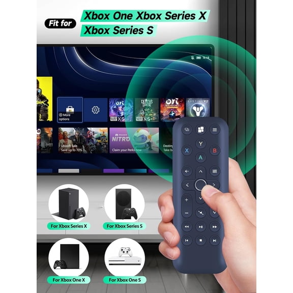 NSZDKBDT-New Gaming Remote Control Replacement for 8Bitdo Media Xbox One, Xbox Series X and Xbox Series S (Short Edition (Short Edition, Black Infrared Remote)