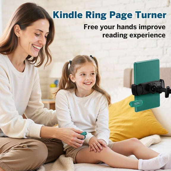 NSZDKBDT-Page Turner Ring for Kindle,Remote Control for iPhone iPad Android Tablets E-Readers,Clicker Page Turner for Kindle Accessories for Camera Video Record&Shutter Selfie (Jade)