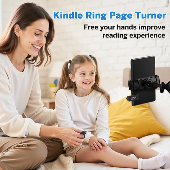 NSZDKBDT-Page Turner Ring for Kindle,Remote Control for iPhone iPad Android Tablets E-Readers,Clicker Page Turner for Kindle Accessories for Camera Video Record&Shutter Selfie (Black)