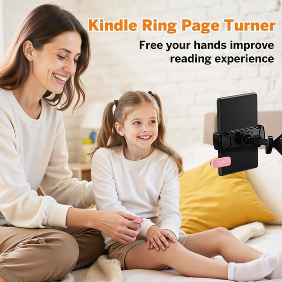 NSZDKBDT-Page Turner Ring for Kindle,Remote Control for iPhone iPad Android Tablets E-Readers,Clicker Page Turner for Kindle Accessories for Camera Video Record&Shutter Selfie (Pink)