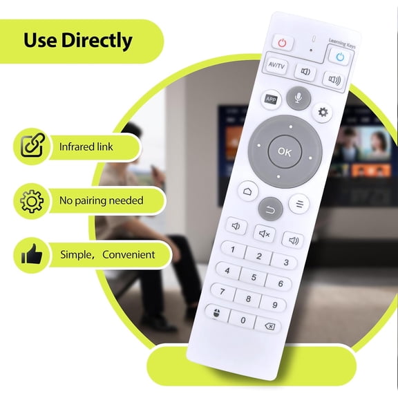 NSZDKBDT-Replacement Remote Control for Ubox TV Set-Top Box Remote Control, Compatible with Ubox10 Ubox11 UB11 UB10 UB12 Ubox12No Voice