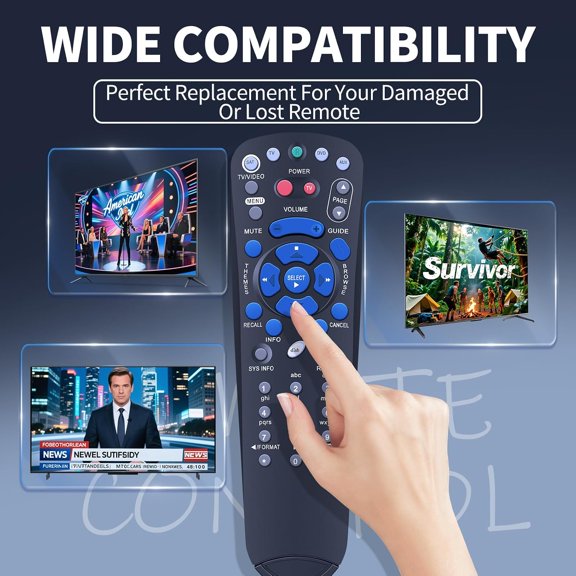 NSZDKBDT-Replacement for Dish Network 3.4 IR TV1 DKNFSK03 Remote Control, Compatible with Dish Receiver Models 322, 301, 311, VIP211, VIP222