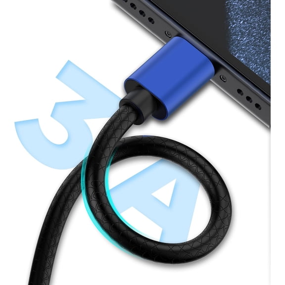 NSZDKBDT-USB Type C Cable 10ft, [2 Pack] USB A 2.0 to USB-C Fast Charger Extra Long Durable TPE Cord Compatible with Samsung Galaxy A10/A20/A51/S10/S9/S8 Plus/Note 9/8,LG V50 V40 G8 G7 Thinq-Navy