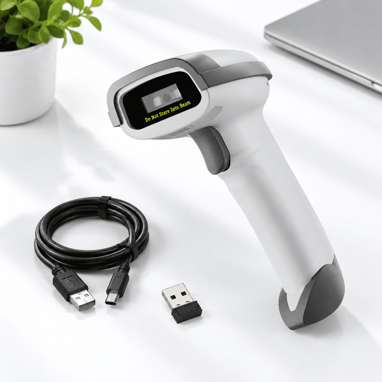 NT-1228BC White Wireless 1D Barcode Scanner, & 2.4G Connection ...