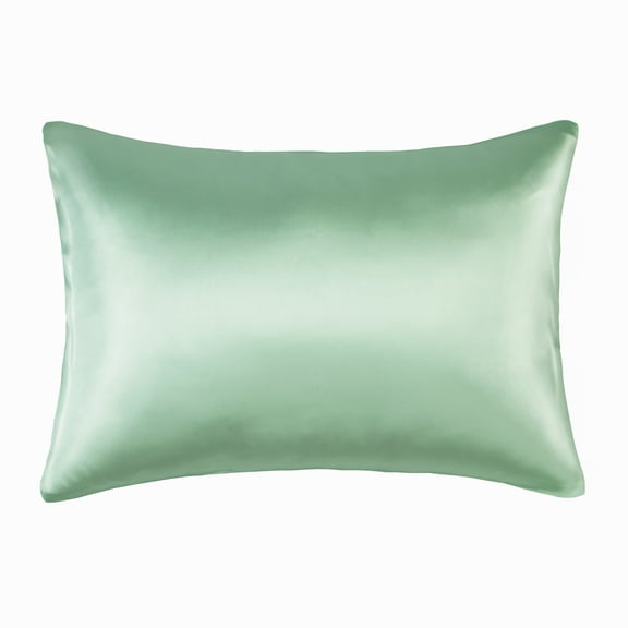NT Bay 100% Mulberry Silk Toddler Pillowcase 1 Pack, Natural Travel Pillow Cover, 13" x 18", Green