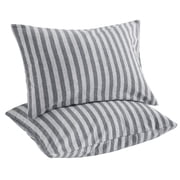 Ntbay 2 Pack Natural Jersey Cotton Toddler Pillowcases, Soft and Breathable Travel Pillow Cases with Envelope Closure, 13" x 18", Gray Stripe