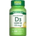 thumbnail image 1 of D3 1000 IU | 250 Softgels | Essential Vitamin D | Non-GMO & Gluten Free Supplement | By Nature's Truth, 1 of 7