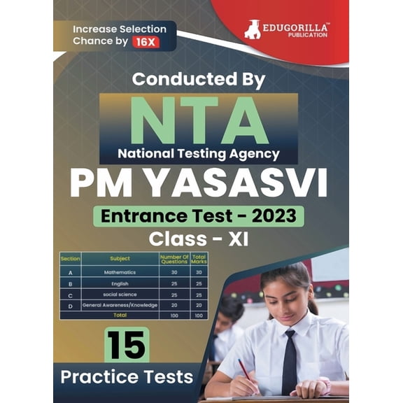 NTA PM Yasasvi Class XI Exam Prep Book 2023 (English Edition) Scholarship Scheme 15 Practice Tests (1500 Solved MCQs) wi, (Paperback)